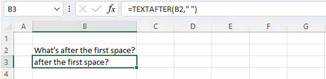 Microsoft Excel textafter function